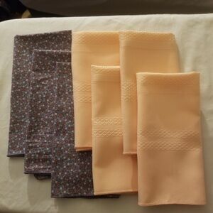 Set of Floral and Peach fabric Napkins